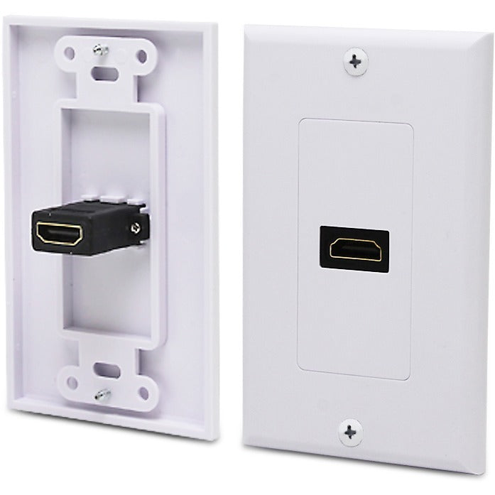 4XEM Single Outlet Female High Speed HDMI Wall Plate with 3D support - White 1Port Single outlet femaleHDMI Wall Plate To Mount To A Single Gang Box - 4XWALLHDMI1