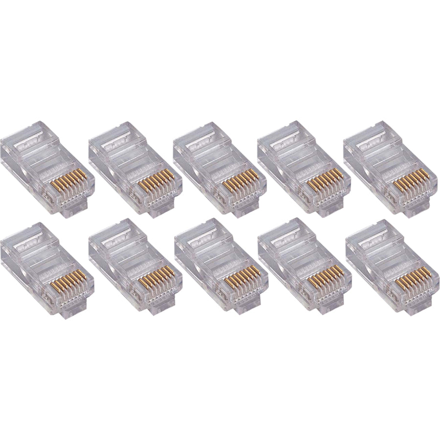 4XEM 50 Pack Cat6 RJ45 Modular Ethernet Plugs for Stranded or Solid CAT6 Cable - 50 Pack Modular RJ45 Ethernet ends for Cat6 stranded or solid CAT6 cable - 1 x RJ-45 Male - Gold-plated Contacts - 4X50PKC6