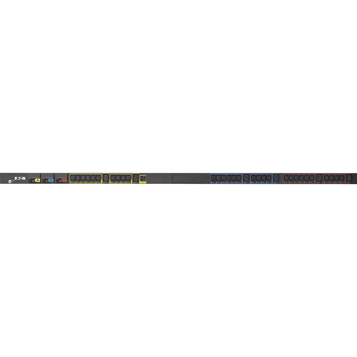 Eaton Basic rack PDU, 0U, L21-30P input, 8.64 kW max, 120/208V, 24A, 10 ft cord, Three-phase, Outlets: (1) 5-20R, (30) C13 Outlet grip, (6) C19 Outlet grip - ePDU G3 Basic 38U-A; 8.64 KW; IN: L21-30P ... - EBA310-10