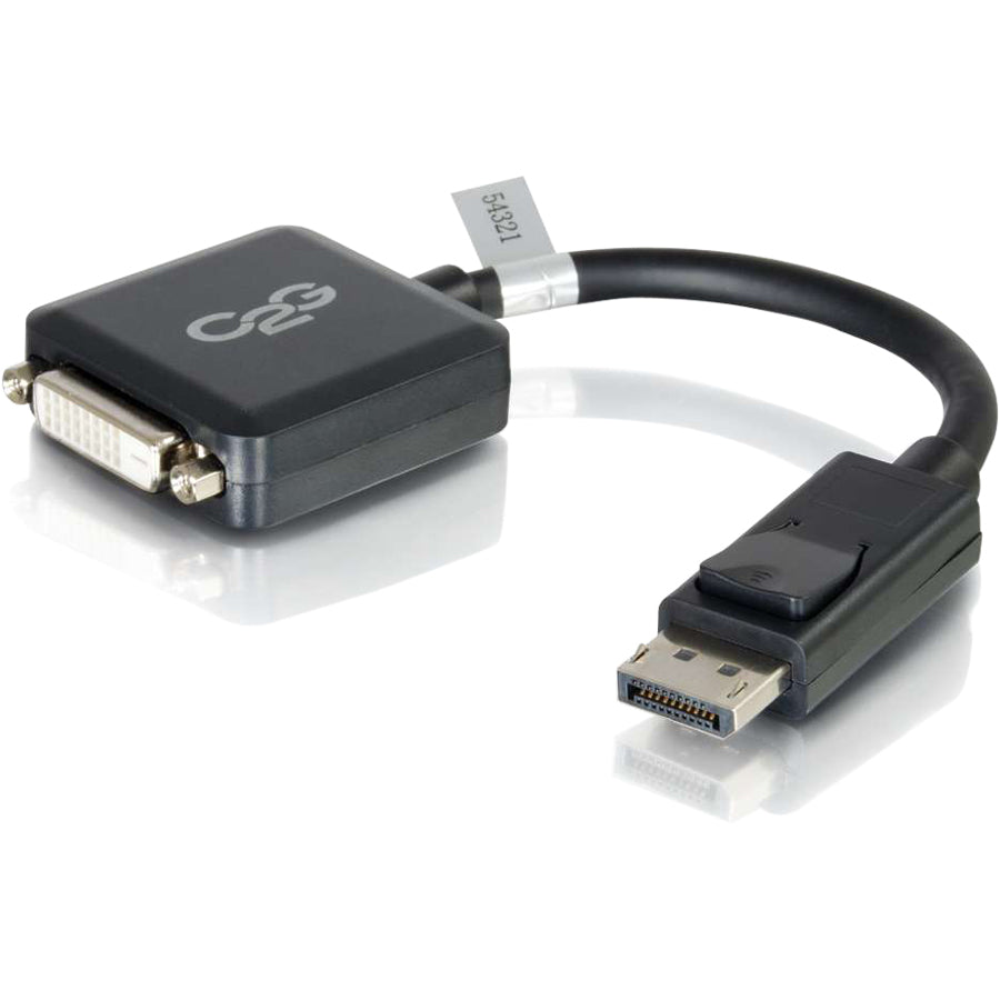 C2G 8in DisplayPort to DVI-D (Single-Link) Adapter Converter - M/F - 8 Inch DisplayPort Male to DVI-D Female Adapter Converter - Adapts a DP output to DVI-D - Supports resolutions up to 1920 x 1200 - ... - 54321