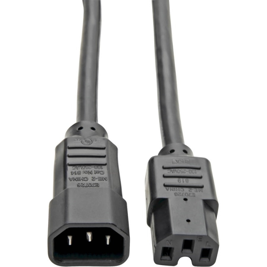 Tripp Lite Heavy Duty Computer Power Extension Cord 15A 14AWG C14 C15 10' - 15A, 14AWG (IEC-320-C14 to IEC-320-C15) 10-ft. - P018-010