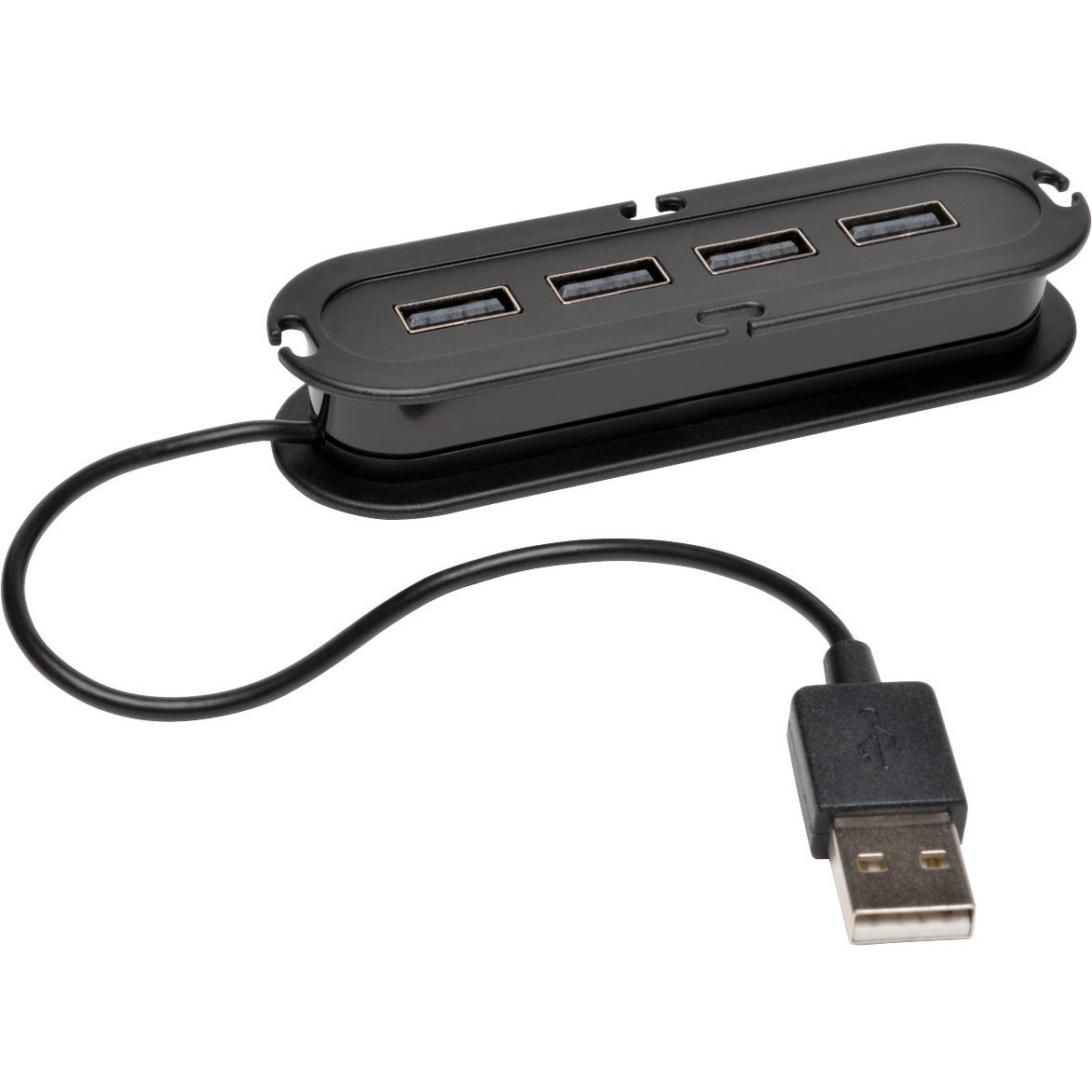 Tripp Lite 4-Port USB 2.0 Hi-Speed Ultra-Mini Hub w/ Cable Compact Mobile - USB - 4 USB Port(s) - 4 USB 2.0 Port(s) - U222-004