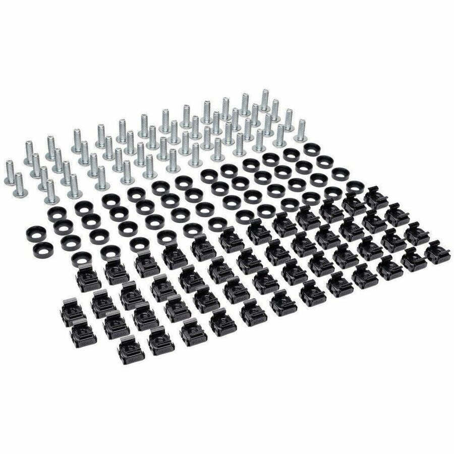 Tripp Lite 50PC Rack Enclosure Square Hole Hardware 12-24 Screws & Washers - Cage Nut, Rack Screw, Cup Washer - Pan - 50 - SRCAGENUTS1224