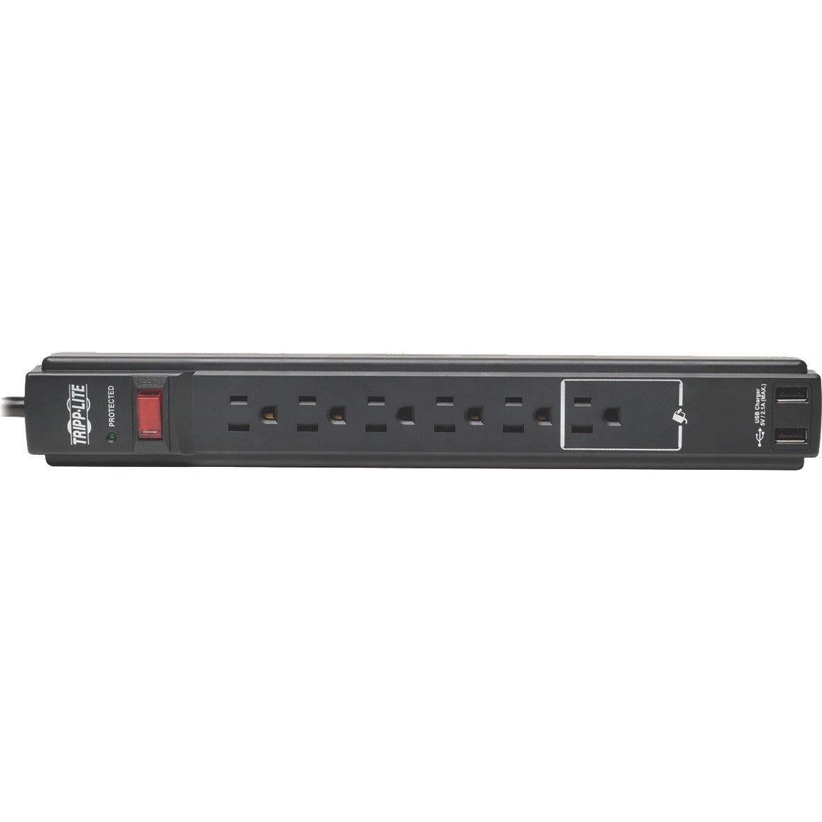 Tripp Lite Surge Protector Power Strip 120V USB 6 Outlet 6' Cord 990 Joule TAA - 6 x NEMA 5-15R - 1875 VA - 990 J - 120 V AC Input - 5 V DC Output - TAA Compliant - TLP606USBBTAA