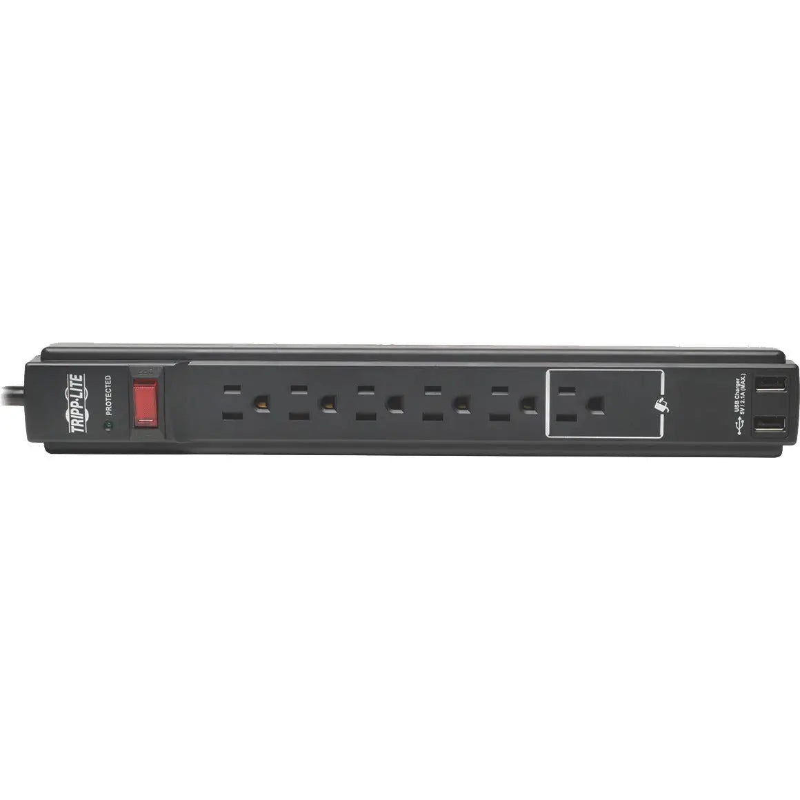 Tripp Lite Surge Protector Power Strip 120V USB 6 Outlet 6' Cord 990 Joule TAA - 6 x NEMA 5-15R - 1875 VA - 990 J - 120 V AC Input - 5 V DC Output - TAA Compliant - TLP606USBBTAA - eCommerce Business Prime