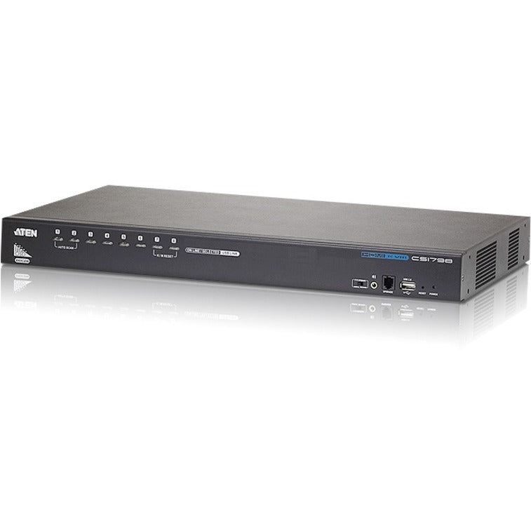 ATEN 8-Port USB HDMI KVM Switch-TAA Compliant - 8 Computer(s) - 1 Local User(s) - 1920 x 1200 - 1 x Network (RJ-45) - 12 x USB - 9 x HDMI - Rack-mountable - CS1798