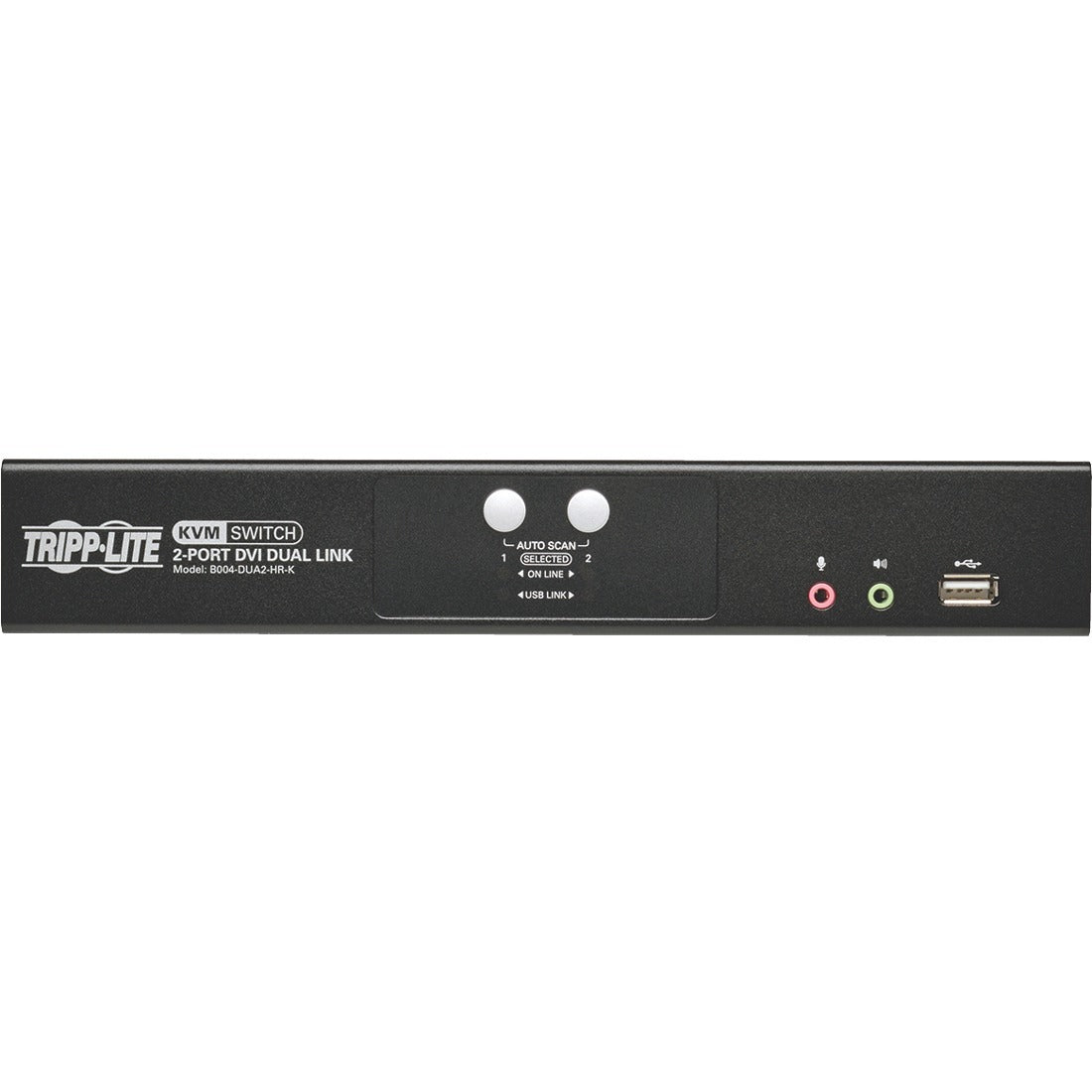 Tripp Lite KVM Switch 2-Port DVI Dual-Link / USB w/ Audio & 2x 6ft Cables - 2 Computer(s) - 1 Local User(s) - 2560 x 1600 - 6 x USB - 3 x DVI - Desktop - TAA Compliant - B004-DUA2-HR-K