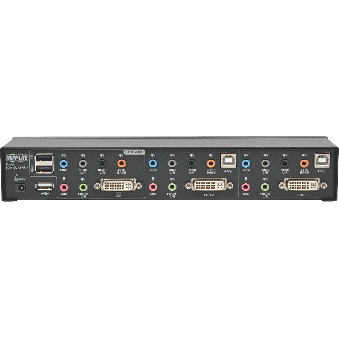 Tripp Lite KVM Switch 2-Port DVI Dual-Link / USB w/ Audio & 2x 6ft Cables - 2 Computer(s) - 1 Local User(s) - 2560 x 1600 - 6 x USB - 3 x DVI - Desktop - TAA Compliant - B004-DUA2-HR-K