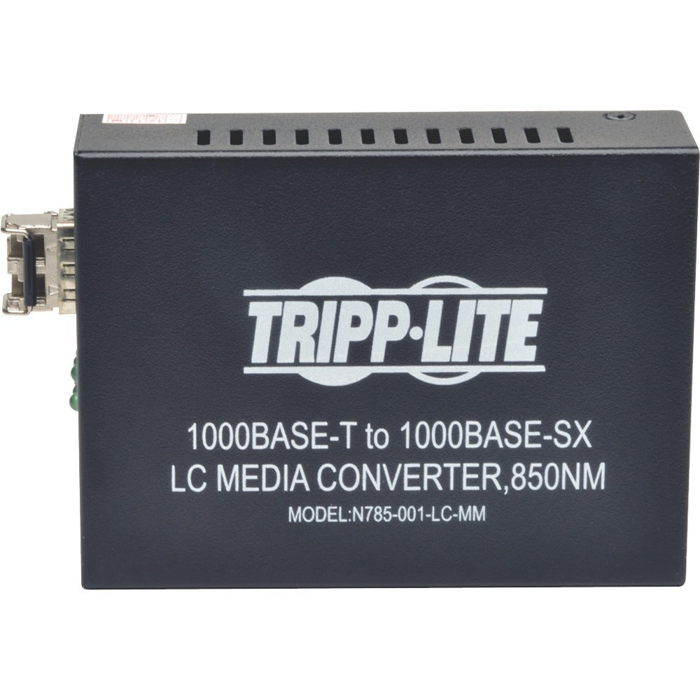 Tripp Lite LC Multimode Fiber Media Converter Gigabit RJ45 10/100/1000 550M 850nm - 1 x Network (RJ-45) - 10/100/1000Base-T, 1000Base-SX - Desktop - N785-001-LC-MM