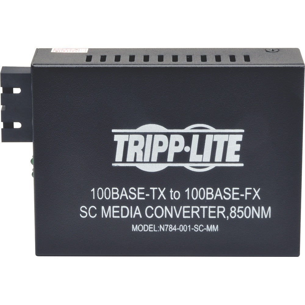 Tripp Lite 10/100 UTP to Multimode Fiber Media Converter RJ45 / SC 550M 850nm - 1 x Network (RJ-45) - 10/100Base-TX, 100Base-FX - Desktop - N784-001-SC-MM