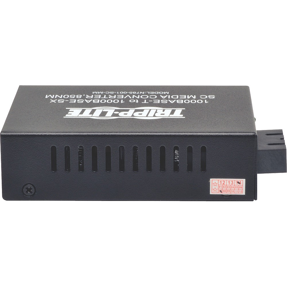 Tripp Lite SC Multimode Fiber Media Converter Gigabit 10/100/1000 RJ45 550M 850nm - 1 x Network (RJ-45) - 10/100/1000Base-T, 1000Base-SX - Desktop - N785-001-SC-MM