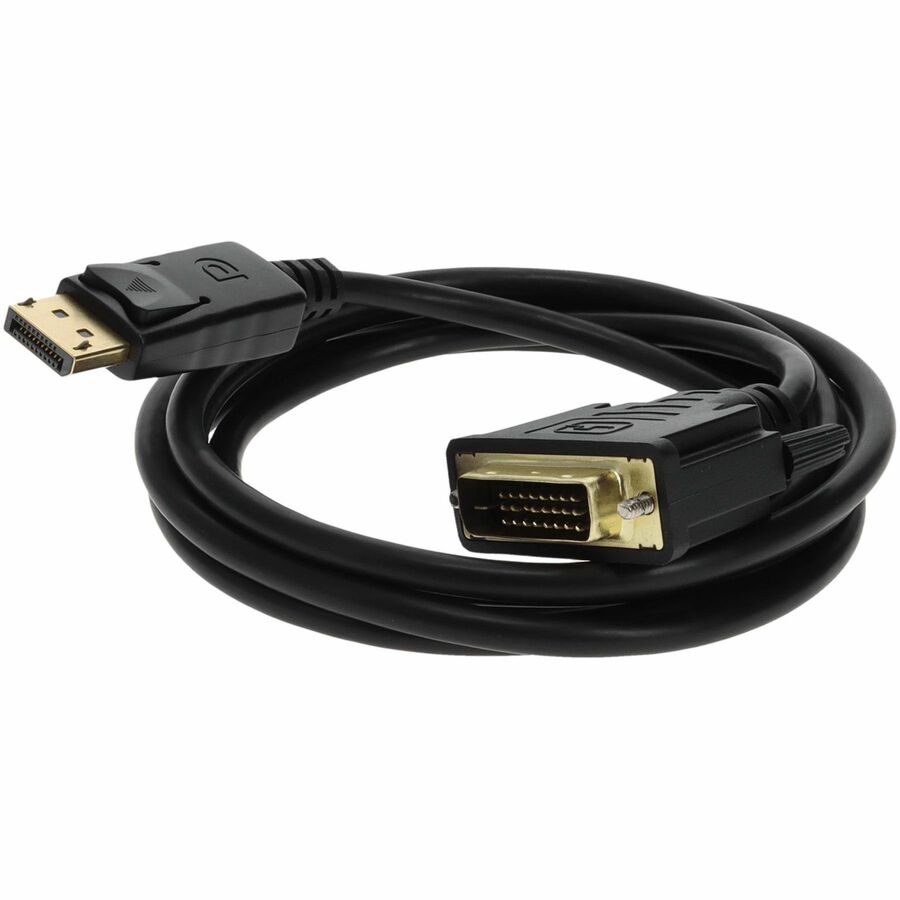 5PK 6ft DisplayPort 1.2 Male to DVI-D Dual Link (24+1 pin) Male Black Cables Which Requires DP++ For Resolution Up to 2560x1600 (WQXGA) - 100% compatible and guaranteed to work - DISPLAYPORT2DVI6F-5PK