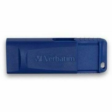 Verbatim 128GB USB Flash Drive - Blue - 128 GB - Blue - 1 Pack - Retractable, Capless - 98659
