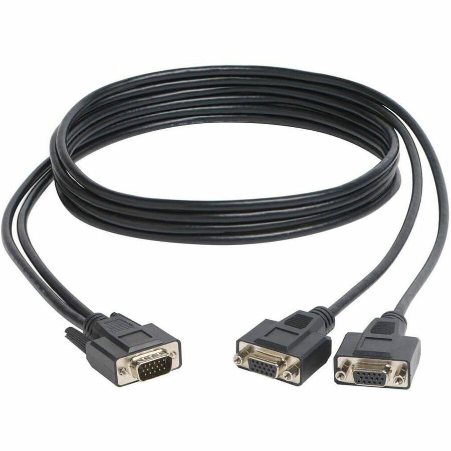 Tripp Lite High Resolution VGA Monitor Y Splitter Cable HD15 to 2x HD15 6ft - 6 ft VGA Video Cable for PC, Monitor - First End: 1 x 15-pin HD-15 - Male - Second End: 2 x 15-pin HD-15 - Female - Splitt - P516-006-HR