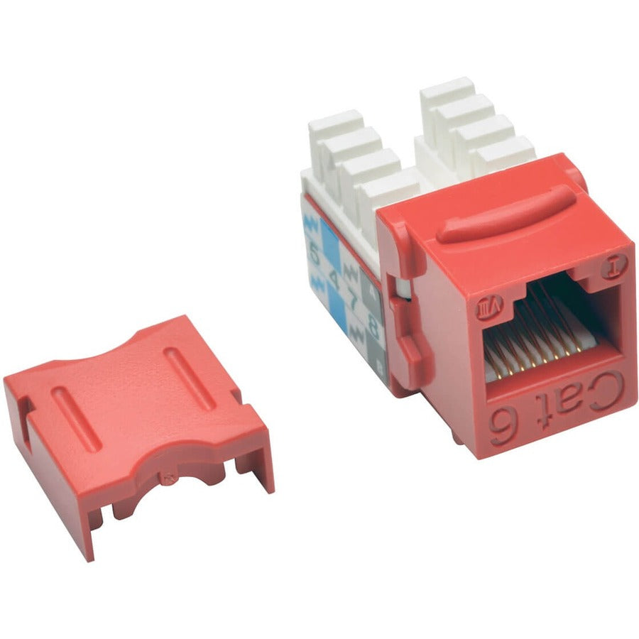 Tripp Lite Cat6 Cat5e 110 Style Punch Down Keystone Jack Red 25-Pack TAA - 25 Pack - 1 x RJ-45 Network Female - Red - TAA Compliant - N238-025-RD