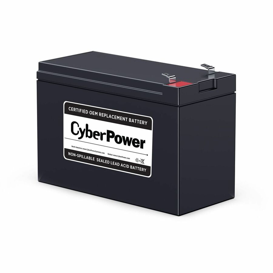 CyberPower RB1270B Replacement Battery Cartridge - 1 X 12 V / 7.2 Ah Sealed Lead-Acid Battery, 18MO Warranty - RB1270B