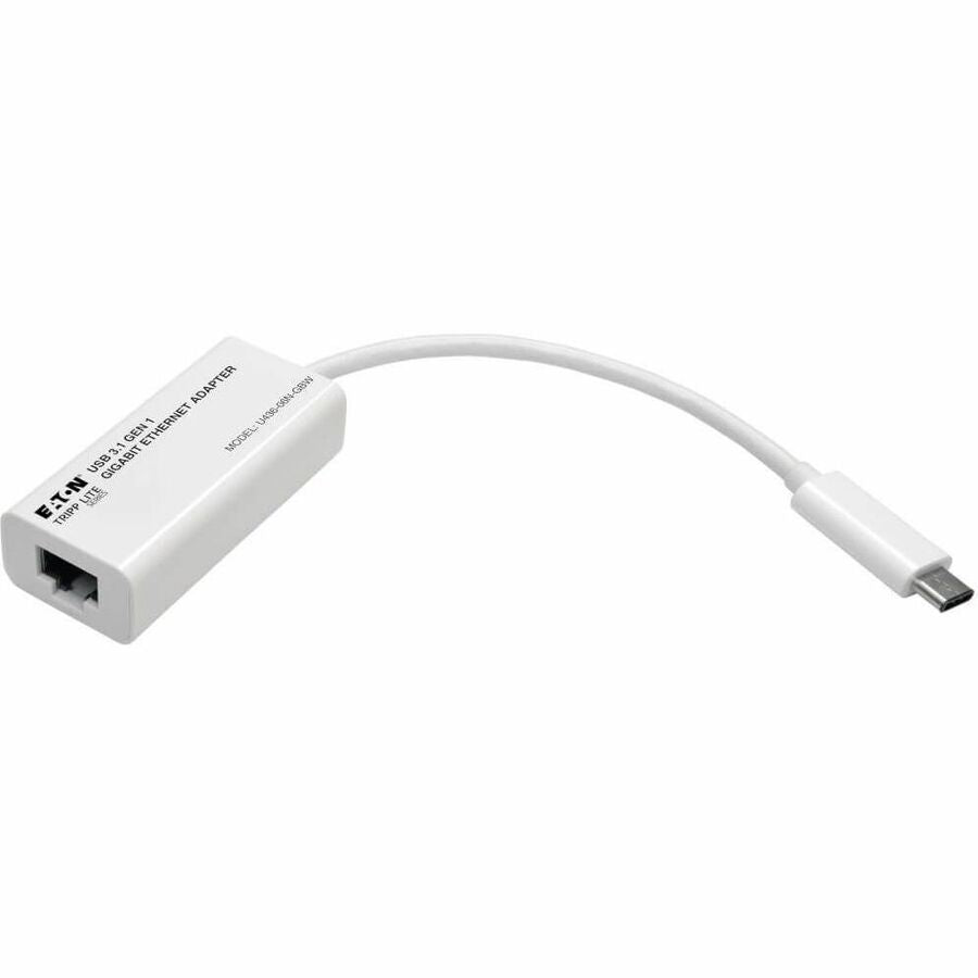 Tripp Lite USB-C to Gigabit Ethernet NIC Network Adapter 10/100/1000 Mbps White - USB 3.1 - 1 Port(s) - 1 - Twisted Pair - U436-06N-GBW
