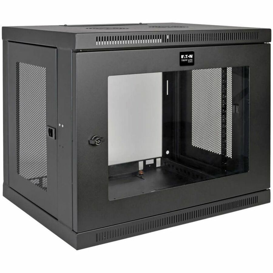 Tripp Lite 9U Wall Mount Rack Enclosure Server Cabinet w/ Acrylic Glass Front Door - For LAN Switch - 9U Rack Height x 19" Rack Width x 16.50" Rack Depth - Wall Mountable - Black - Plexiglass - 200 lb - SRW9UG