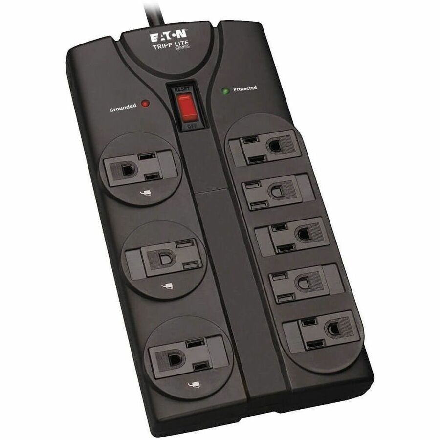 Tripp Lite Surge Protector Power Strip 8 Outlet 8 ft Cord Black 1440 J - 8 x NEMA 5-15R - 1800 VA - 1440 J - 120 V AC Input - TLP808B