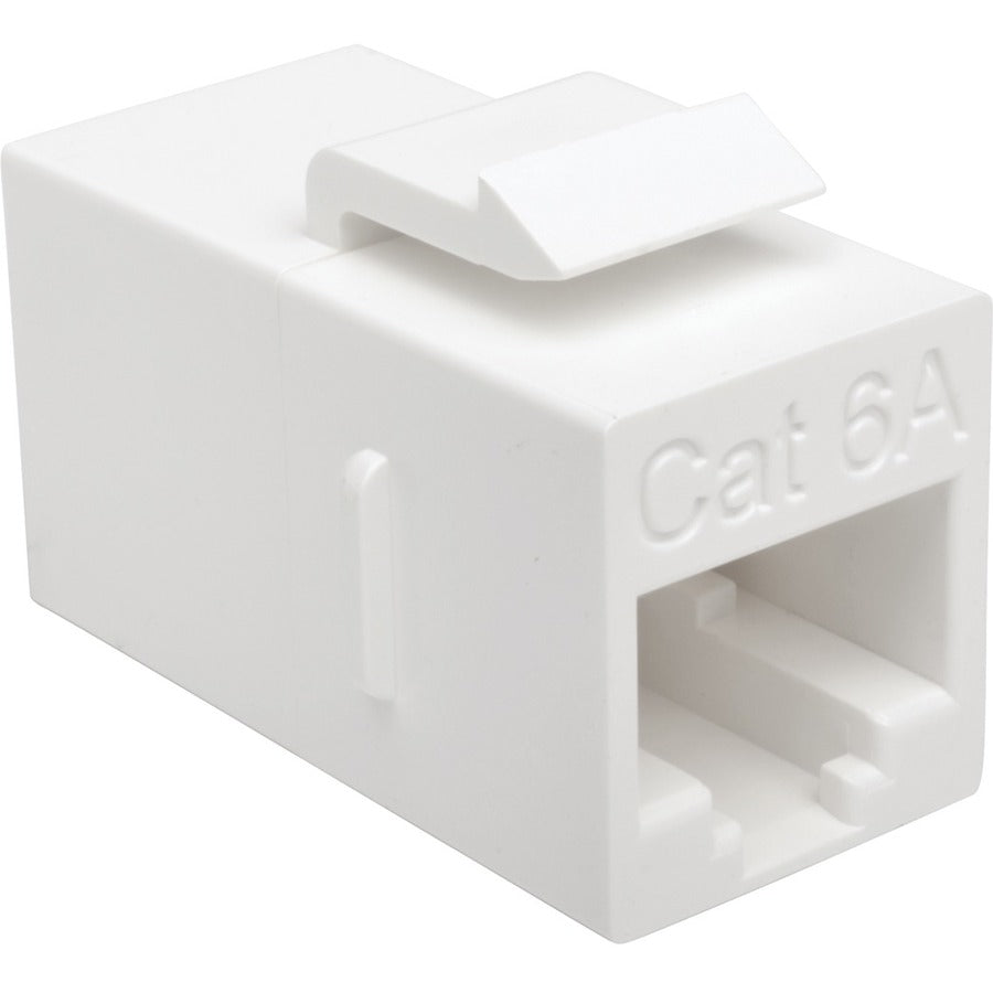 Tripp Lite Cat6a Straight-Through Modular In-Line Snap-In Coupler (RJ45 F/F) - 1 x RJ-45 Network Female - 1 x RJ-45 Network Female - White - TAA Compliant - N235-001-6A