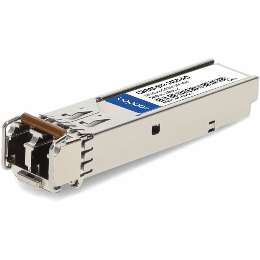 AddOn Cisco CWDM-SFP-1450 Compatible TAA Compliant 1000Base-CWDM SFP Transceiver (SMF, 1450nm, 100km, LC) - 100% compatible and guaranteed to work - CWDM-SFP-1450-AO