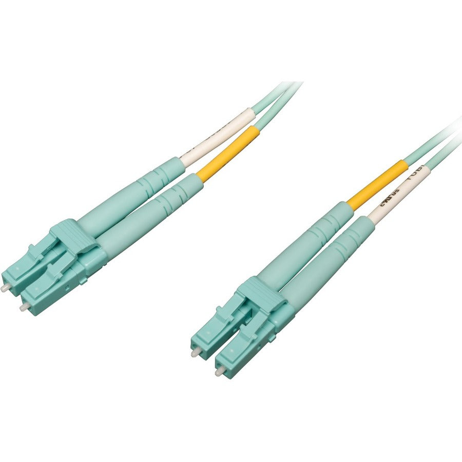 Tripp Lite 10Gb/100Gb Duplex Multimode LC/LC OM4 Aqua Fiber Patch Cable 15M - Fiber Optic for Network Device - 12.50 GB/s - Patch Cable - 49.21 ft - 2 x LC Male Network - 2 x LC Male Network - 50/125 - N820-15M-OM4