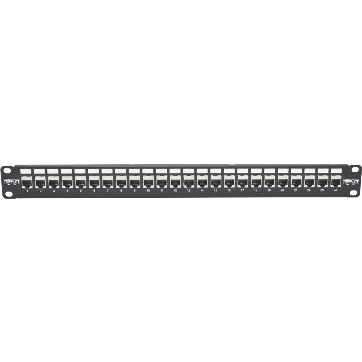 Tripp Lite 24-Port Cat6a Patch Panel Shielded Feedthrough Rackmount RJ45 1U - 24 Port(s) - 24 x RJ-45 - 1U High - Rack-mountable - N254-024-SH-6A