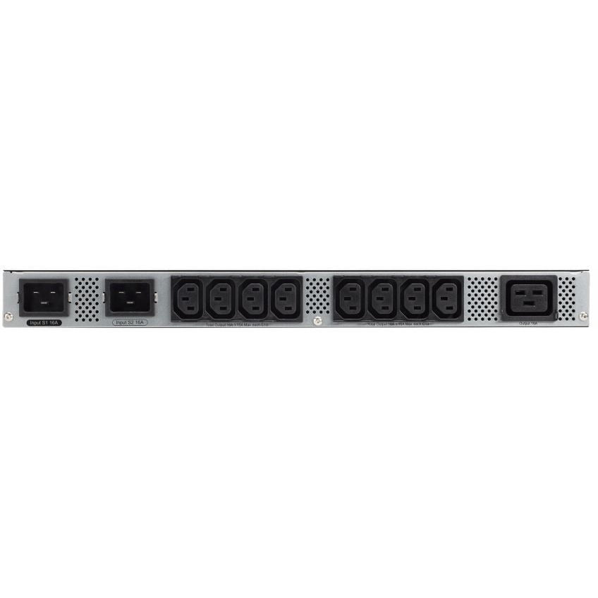 Eaton ATS Rack PDU 1U 200-240V 3.33 kW 2 5ft Cords 16A Single-Phase PDU LCD - NEMA L6-20P - 8 x IEC 60320 C13, 1 x IEC 60320 C19 - 120 V AC, 230 V AC - 3330 W - Network (RJ-45) - 1U - Horizontal - Rac - EATS220