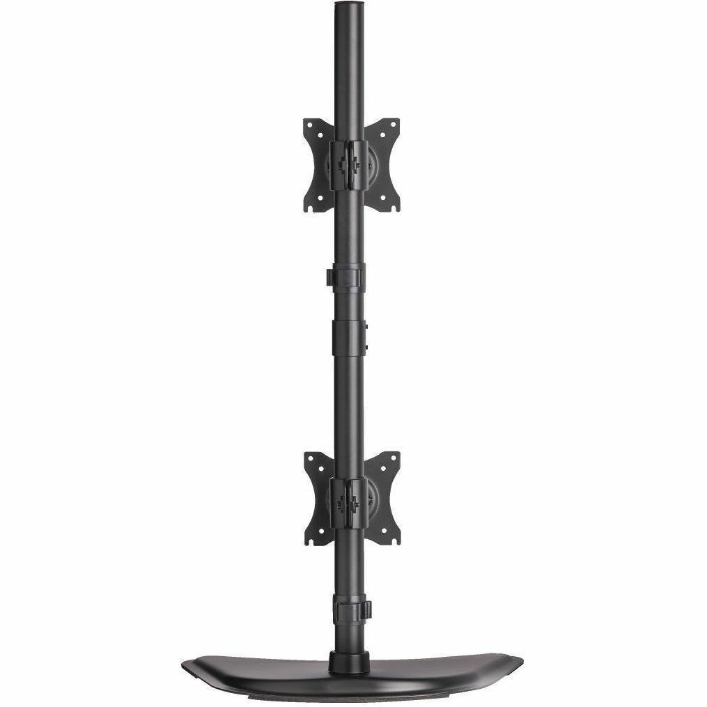 Tripp Lite Dual Vertical Flat-Screen Desk Mount Monitor Stand Clamp Swivel Tilt 15" to 27" Flat Screen Displays - 20 lb Load Capacity - 23.6" Height x 17.7" Width x 10" Depth - Desktop - Metal - Black - DDR1527SDC