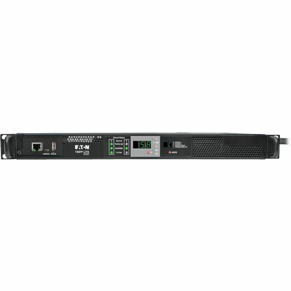 Tripp Lite PDU Monitored Horizontal 5.8kw 208/240V L6-30R 2 L6-30P ATS 1URM - NEMA L6-30P - 1 x NEMA L6-30R - 230 V AC - 1URack-mountable - PDUMNH30HVAT