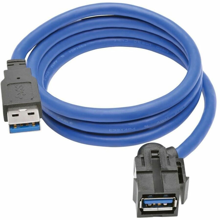 Tripp Lite USB 3.0 Superspeed Keystone Jack Type-A Extension Cable M/F 3 ft - USB for Computer, Keyboard, Hard Drive, Flash Drive - 640 MB/s - Extension Cable - 3 ft - 1 x Type A Male USB - 1 x Type A - U324-003-KJ