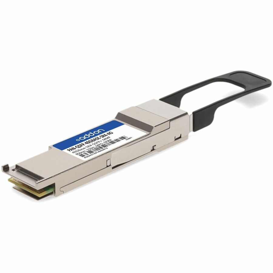 AddOn Palo Alto Networks PAN-QSFP-40GBASE-SR4 Compatible TAA Compliant 40GBase-SR4 QSFP+ Transceiver (MMF, 850nm, 150m, MPO, DOM) - 100% compatible and guaranteed to work - PAN-QSFP-40GBASE-SR4-AO