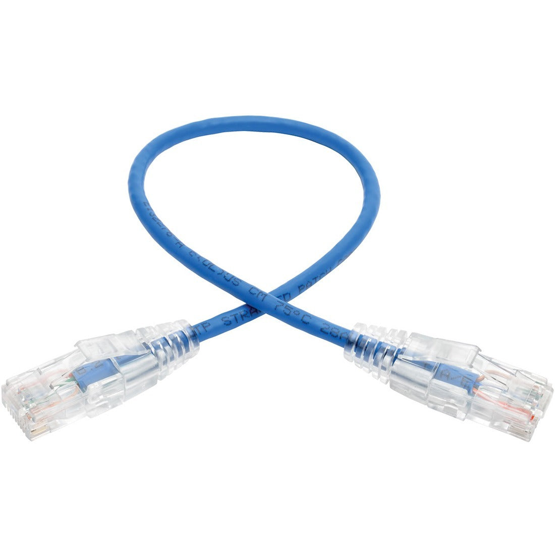 Tripp Lite 1ft Cat6 Gigabit Snagless Molded Slim UTP Patch Cable RJ45 M/M Blue 1' - 1 ft Category 6e Network Cable for Network Device, Switch, Router, Server, Modem, Printer, Computer - First End: 1 x... - N201-S01-BL