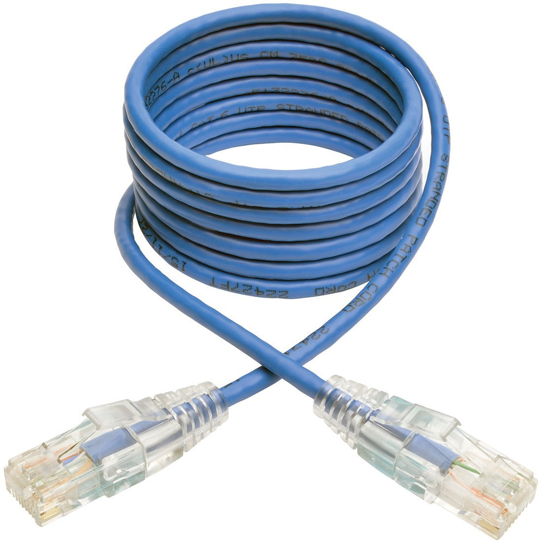 Tripp Lite 5ft Cat6 Gigabit Snagless Molded Slim UTP Patch Cable RJ45 M/M Blue 5' - 5 ft Category 6 Network Cable for Network Device, Switch, Router, Server, Modem, Printer, Computer - First End: 1 x ... - N201-S05-BL