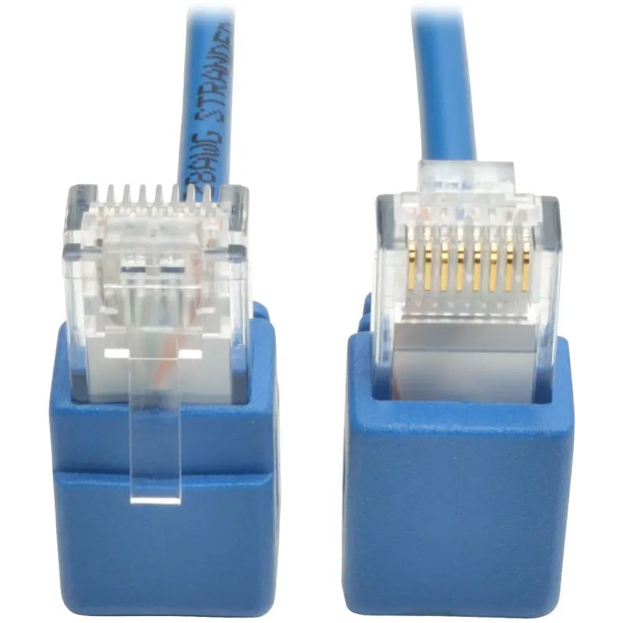 Tripp Lite Cat6 Gigabit Snagless Molded Slim UTP Patch Cable Right Angle 1' - Category 6 for Network Device, Switch, Router, Printer, Server, Modem, Patch Panel - 128 MB/s - Patch Cable - 1 ft - 1 x R... - N201-SR1-BL - eCommerce Business Prime