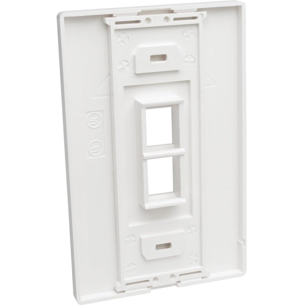 Tripp Lite Single-Gang 2-Port Wall Plate Keystone Cat5/6 USB HDMI Dport RCA - 2 x Total Number of Socket(s) - 1-gang - White - Polycarbonate - N080-102