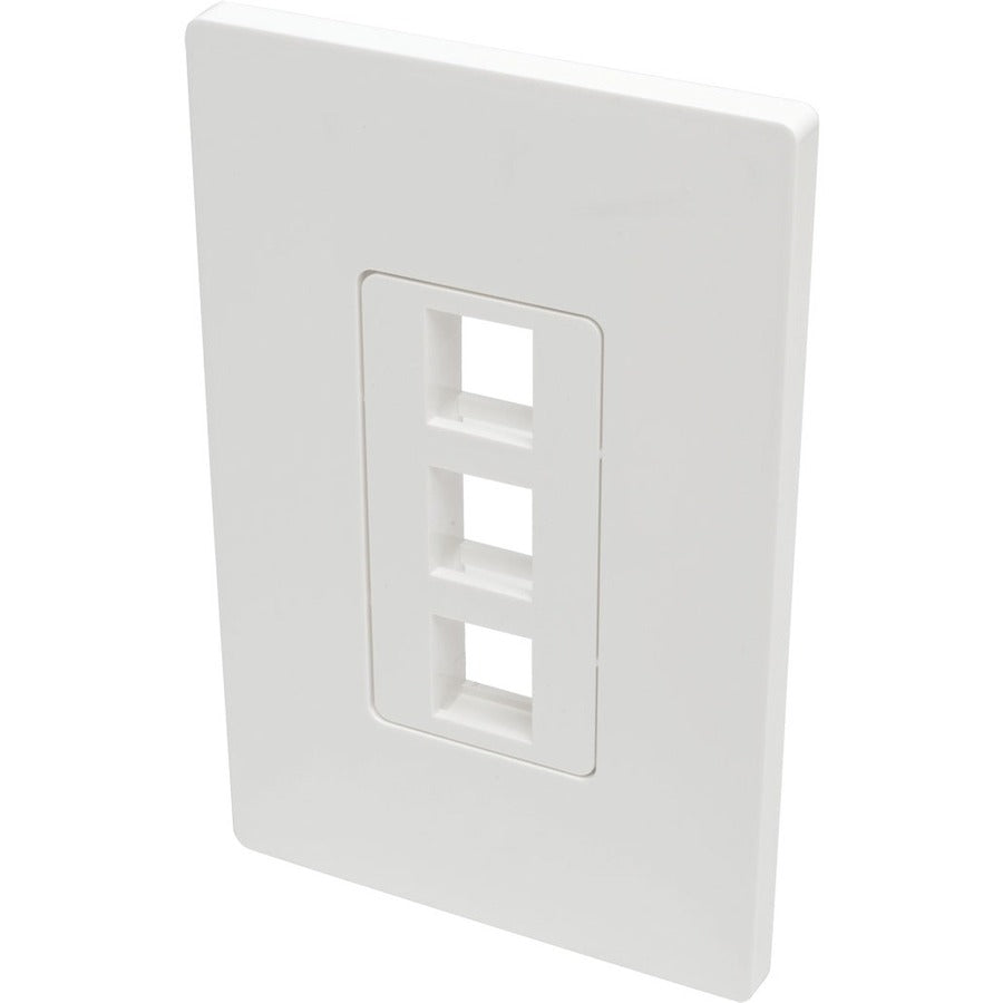 Tripp Lite Single-Gang 3-Port Wall Plate Keystone Cat5/6 USB HDMI Dport RCA - 3 x Total Number of Socket(s) - 1-gang - White - Polycarbonate - N080-103