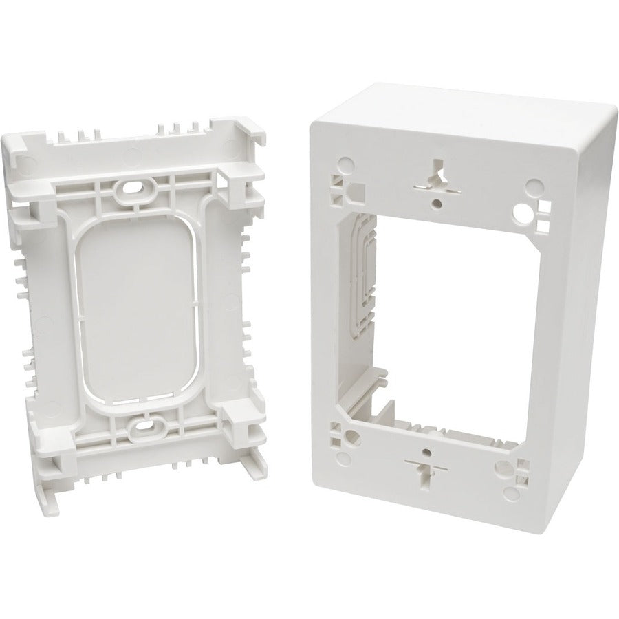 Tripp Lite Single-Gang Surface-Mount Junction Box Wallplate White - 1-gang - White - Acrylonitrile Butadiene Styrene (ABS), Thermoplastic - N080-SMB1-WH