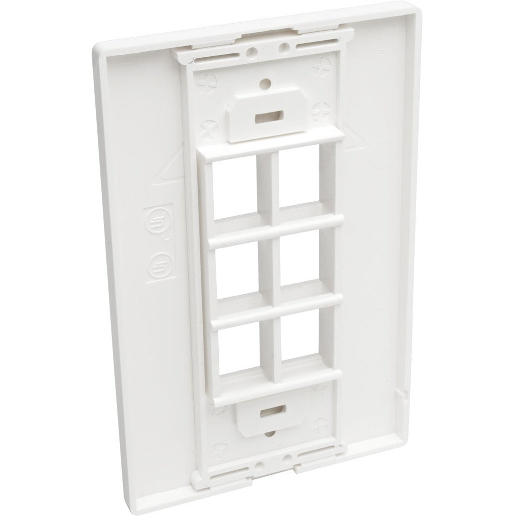Tripp Lite Single-Gang 6-Port Wall Plate Keystone Cat5/6 USB HDMI Dport RCA - 6 x Total Number of Socket(s) - 1-gang - White - Polycarbonate - N080-106