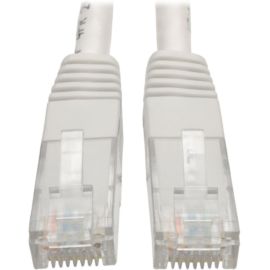 Tripp Lite 15ft Cat6 Gigabit Molded Patch Cable RJ45 M/M 550MHz 24AWG White - Category 6 for Network Device, Router, Modem, Blu-ray Player, Printer, Computer - 128 MB/s - Patch Cable - 15 ft - 1 x RJ-... - N200-015-WH