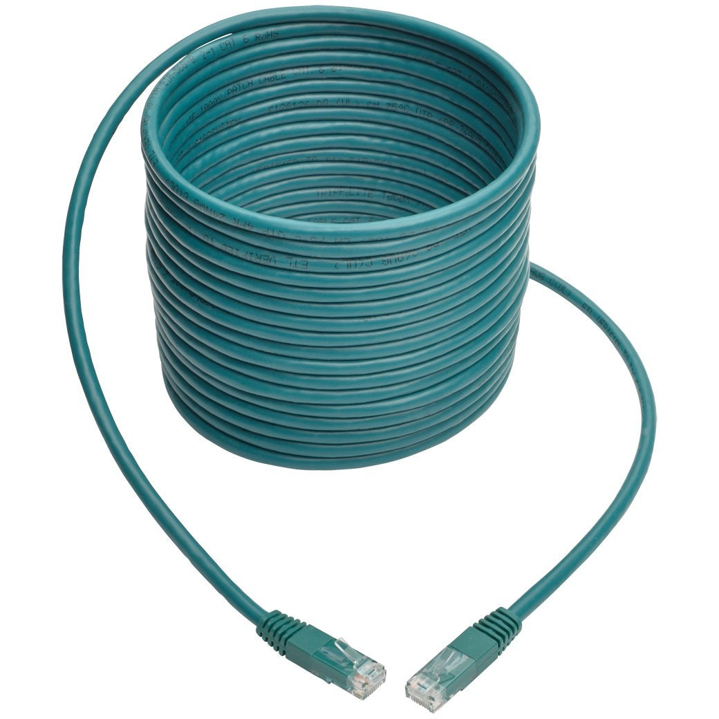 Tripp Lite 25ft Cat6 Gigabit Molded Patch Cable RJ45 M/M 550MHz 24AWG Green - Category 6 for Network Device, Router, Modem, Blu-ray Player, Printer, Computer - 128 MB/s - Patch Cable - 25 ft - 1 x RJ-... - N200-025-GN