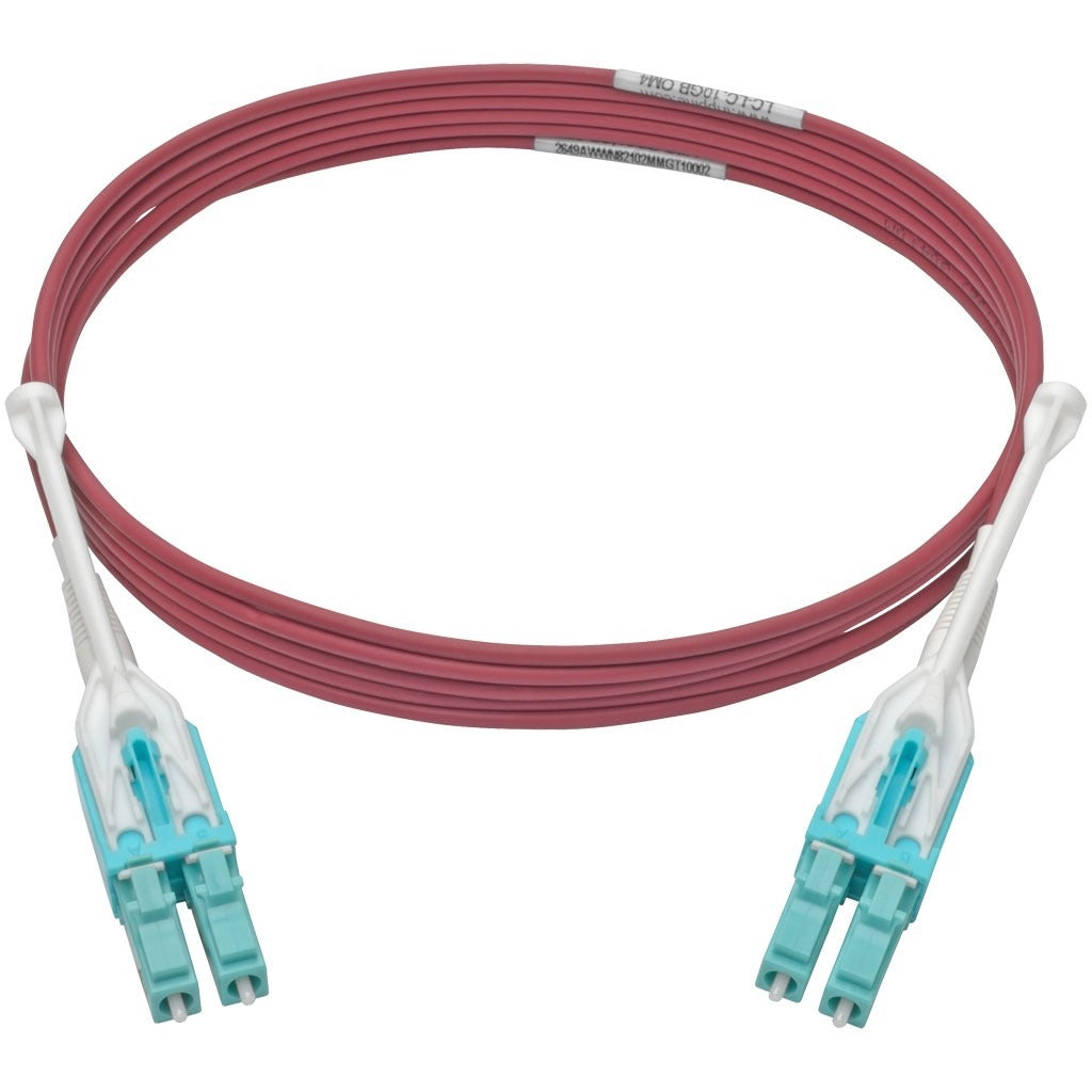 Tripp Lite 2M 10Gb Duplex Multimode Fiber Patch Cable 50/125 OM4 LC/LC LSZH - Fiber Optic for Network Device - 12.50 GB/s - Patch Cable - 6.56 ft - 2 x LC Male Network - 2 x LC Male Network - 50/125 &... - N821-02M-MG-T