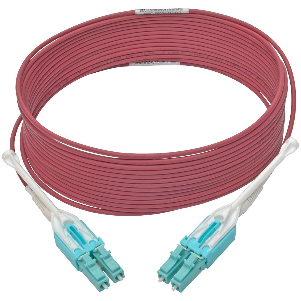 Tripp Lite 5M 10Gb Duplex Multimode Fiber Patch Cable 50/125 OM4 LC/LC LSZH - Fiber Optic for Network Device - 12.50 GB/s - Patch Cable - 16.40 ft - 2 x LC Male Network - 2 x LC Male Network - 50/125 ... - N821-05M-MG-T