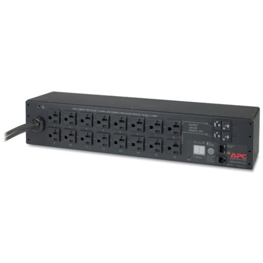 APC by Schneider Electric Rack PDU, Metered, 2U, 30A, 120V, (16) 5-20 - Metered - NEMA L5-30P - 16 x NEMA 5-20R - 120 V AC - 2U - Rack-mountable - AP7802B