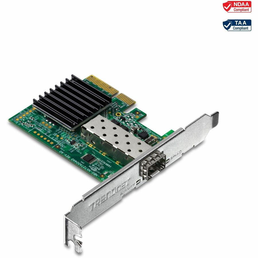 TRENDnet 10 Gigabit PCIe SFP+ Network Adapter, Convert A PCIe Slot Into A 10G SFP+ Slot, Supports 802.1Q, Standard & Low-Profile Brackets Included, Compatible With Windows & Linux, Black, TEG-10GECSFP... - TEG-10GECSFP TRENDNET