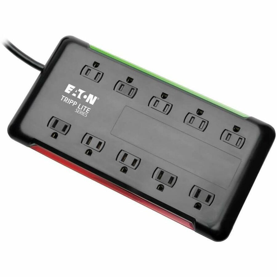 Tripp Lite 10-Outlet Surge Protector Power Strip 6ft Cord 2880 Joules Black - 10 x NEMA 5-15R - 1.80 kVA - 2880 J - 120 V AC Input - TLP1006B
