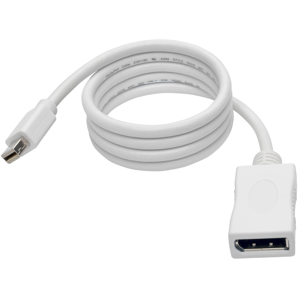 Tripp Lite 3ft Mini DisplayPort to DisplayPort Adapter Cable 4K x 2K M/F, MDP to DP 3' - DisplayPort/Mini DisplayPort for Audio/Video Device, Projector, TV, Monitor - 3 ft - 1 x Mini DisplayPort Male ... - P139-003-DP-V2B