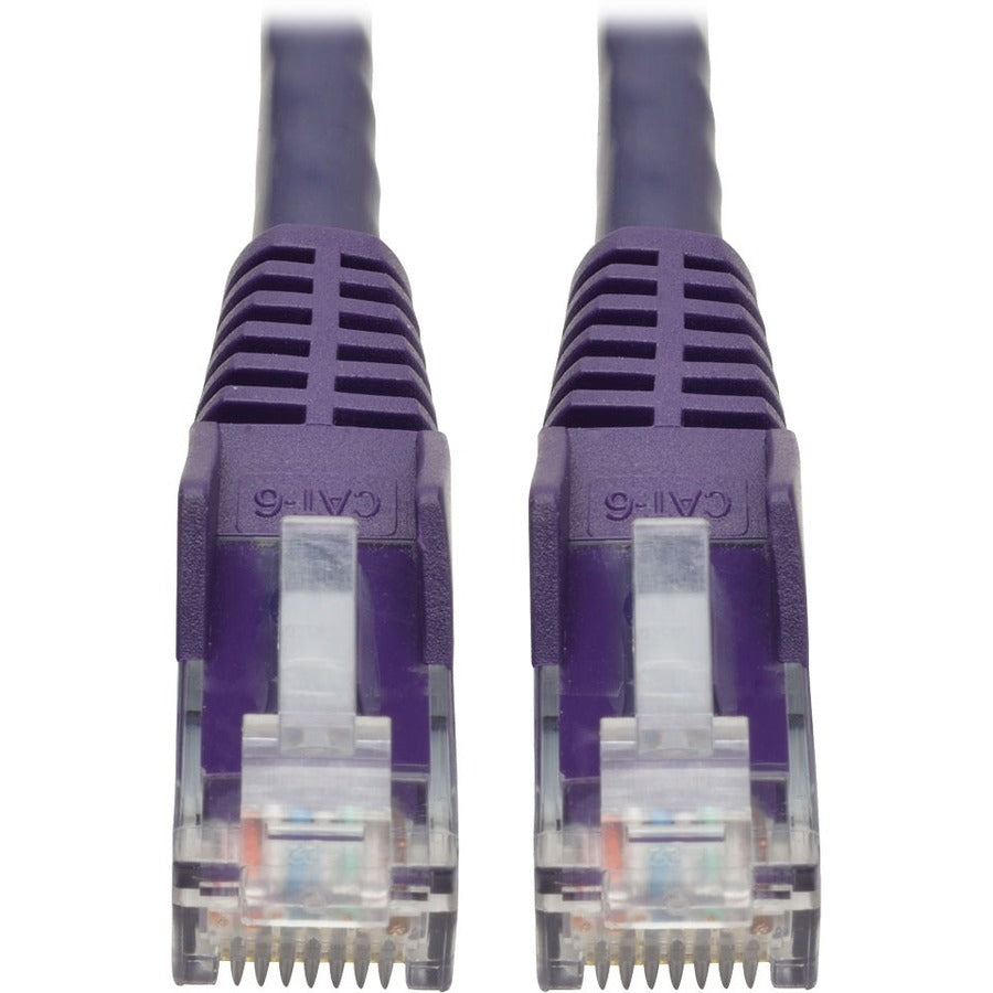 Tripp Lite 1ft Cat6 Snagless Molded Patch Cable UTP Purple RJ45 M/M 1' - Category 6 for Switch, Hub, Network Device, Router - 128 MB/s - Patch Cable - 1 ft - 1 x RJ-45 Male Network - 1 x RJ-45 Male Ne... - N201-001-PU