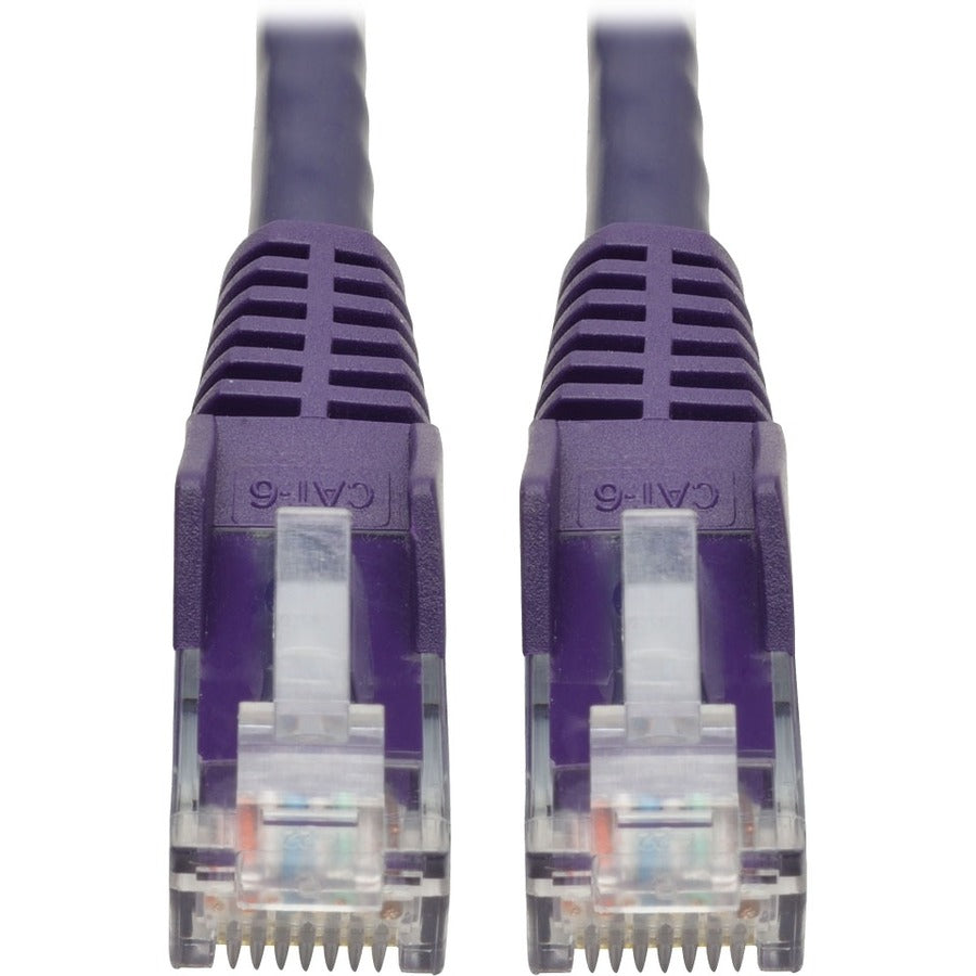 Tripp Lite 6ft Cat6 Snagless Molded Patch Cable UTP Purple RJ45 M/M 6' - Category 6 for Switch, Hub, Network Device, Router, Modem, Server, Network Adapter - 128 MB/s - Patch Cable - 6 ft - 1 x RJ-45 ... - N201-006-PU