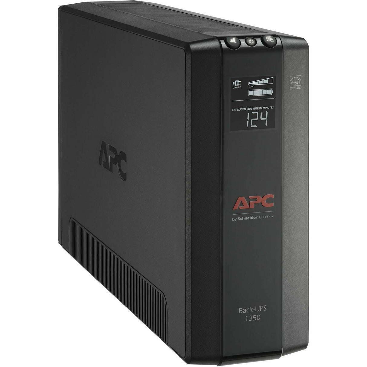 APC by Schneider Electric Back UPS Pro BX1350M, Compact Tower, 1350VA, AVR, LCD, 120V - Tower - 16 Hour Recharge - 2 Minute Stand-by - 120 V AC Input - 120 V AC Output - 10 x NEMA 5-15R - BX1350M